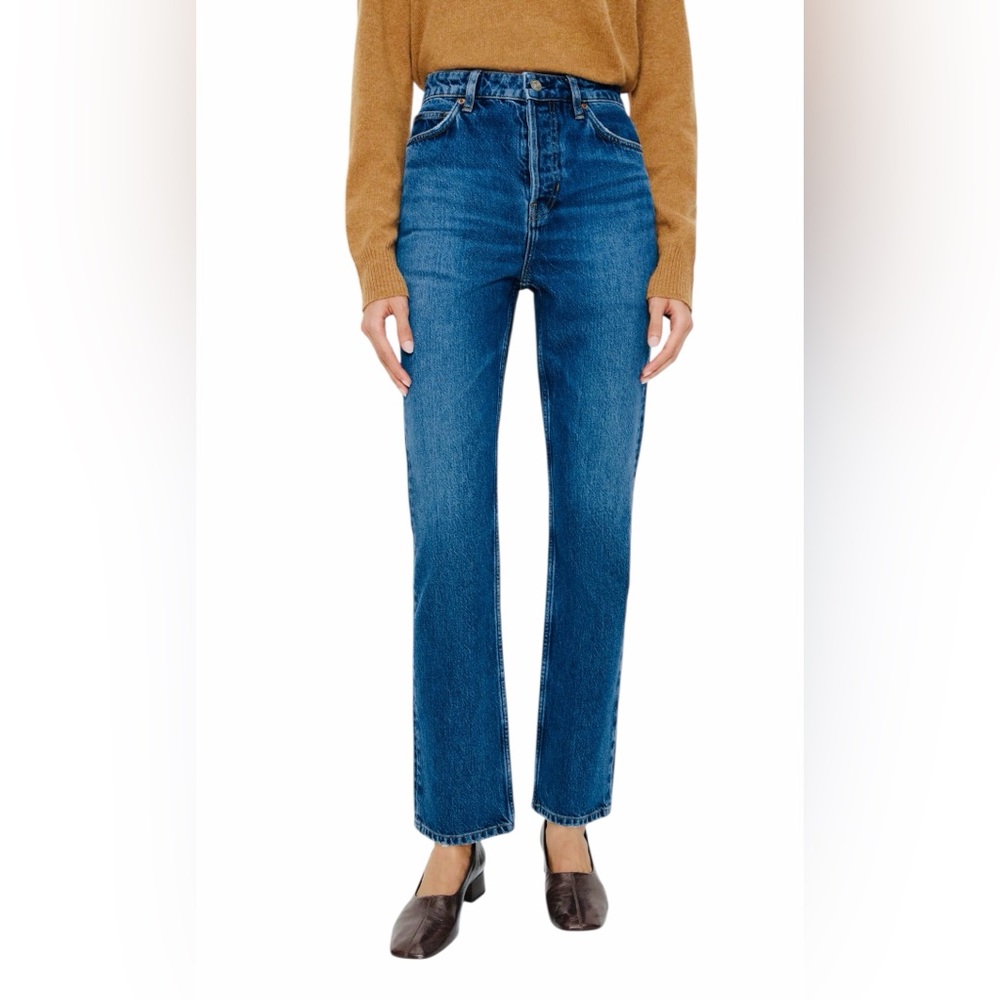 REFORMATION THE NEW CYNTHIA HIGH RISE STRAIGHT LEG JEAN.